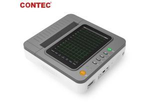 CONTEC E12 Digital 12 channel 12 lead ECG Machine Printer Portable 10.1" touch Screen electrocardiograph Soft key PC Software interpretation Wireless wifi