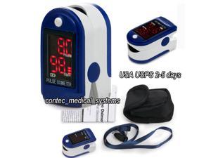 CONTEC CMS50DL Pulse Oximeter Fingertip Blood Oxygen Monitor With Carry Case - Dark Blue