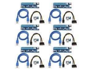 PCI-E PCIe PCI Express 1x to 1 6X Riser USB 3.0 Extender Cable Power Supply Case NewZoll 