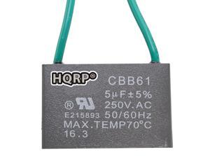 HQRP Ceiling Fan Capacitor CBB61 5uf 2-Wire + HQRP Coaster