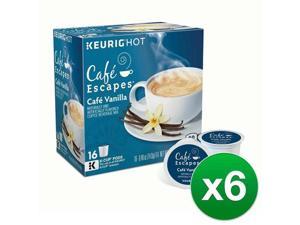 Keurig Original Cafe Escapes Cafe, Vanilla - 16 Count (6 Pack)