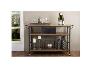 Baxton Studio Lancashire Brown Wood & Metal Kitchen Cart Baxton Studio Lancashire Brown Wood & Metal Kitchen Cart