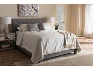Baxton Studio Cassandra Modern and Contemporary Light Grey Fabric Upholstered Queen Size Bed Baxton Studio Cassandra Modern and Contemporary Light Grey Fabric Upholstered Queen Size Bed
