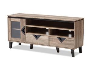 Baxton Studio Cardiff Modern and Contemporary Light Brown Wood 55-Inch TV Stand Baxton Studio Cardiff Modern and Contemporary Light Brown Wood 55-Inch TV Stand