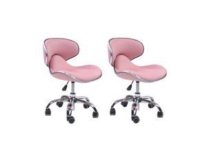 MAYAKOBA SET OF 2 Nail Salon Pedicure Stool UMI Pedicure Chair Short Adjustable Comfort Pneumatic Pump Salon Furniture & Equipment PINK