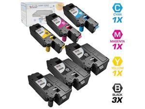 LD © Compatible Replacements for Dell Color Laser C1660w Set of 6 Laser Toner Cartridges Includes: 3 332-0399 Black, 1 332-0400 Cyan, 1 332-0401 Magenta, and 1 332-0402 Yellow