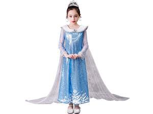 Elsa Dress for Girls – Frozen Princess Costume Kids Cosplay Costumes Elsa Dress for Girls – Frozen Princess Costume Kids Cosplay Costumes