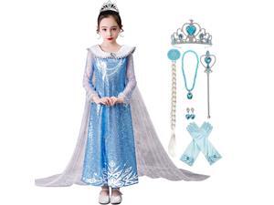 Elsa Dress for Girls – Frozen Princess Costume Kids Cosplay Costumes Elsa Dress for Girls – Frozen Princess Costume Kids Cosplay Costumes