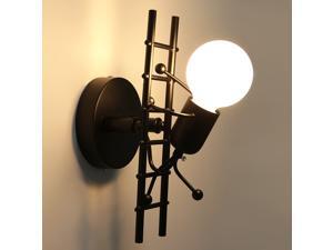 KAWELL Humanoid Creative Wall Light Indoor Wall Lamp Modern Wall Sconce Light Art Deco Iron for Bedroom, Children Room, Hallway, Restaurant, Stair, Black KAWELL Humanoid Creative Wall Light Indoor Wall Lamp Modern Wall Sconce Light Art Deco Iron for Bedroom, Children Room, Hallway, Restaurant, Stair, Black
