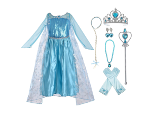 Princess Party Dress Costume Birthday Party Dress Up for Little Girls with Accessories Princess Party Dress Costume Birthday Party Dress Up for Little Girls with Accessories
