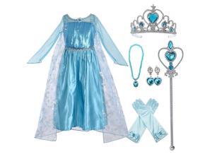 Princess Party Dress Costume Birthday Party Dress Up for Little Girls with Accessories Princess Party Dress Costume Birthday Party Dress Up for Little Girls with Accessories