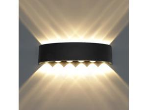 KAWELL Modern Outdoor Waterproof Wall Light 12W Hallway Porch Wall Sconce Up Down Wall Lamp Indoor Matte Black Wall Mount Light Fixture for Hotels Yards Doorways Garden Pathway Warm White KAWELL Modern Outdoor Waterproof Wall Light 12W Hallway Porch Wall Sconce Up Down Wall Lamp Indoor Matte Black Wall Mount Light Fixture for Hotels Yards Doorways Garden Pathway Warm White