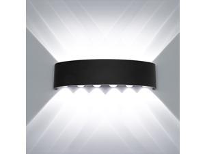 KAWELL Modern Outdoor Waterproof Wall Light 12W Hallway Porch Wall Sconce Up Down Wall Lamp Indoor Matte Black Wall Mount Light Fixture for Hotels Yards Doorways Garden Pathway Cool White KAWELL Modern Outdoor Waterproof Wall Light 12W Hallway Porch Wall Sconce Up Down Wall Lamp Indoor Matte Black Wall Mount Light Fixture for Hotels Yards Doorways Garden Pathway Cool White