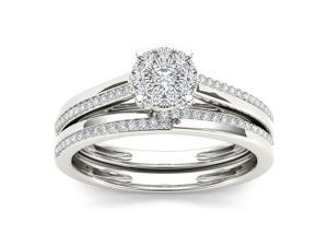 10k White Gold 1/3ct TDW Imperial Diamond Engagement Ring (H-I, I2)