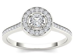 De Couer 10k White Gold 1/3ct TDW Diamond Solitaire Engagement Ring (H-I, I2)