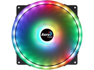 AeroCool Duo 20 ARGB LED PC Fan, 200 mm, 700 RPM, Curved Fan Blades for Maximum Cooling and Anti-Vibration Pads