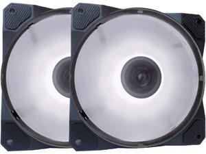 APEVIA CO212L-WH Cosmos 120mm White LED Ultra Silent Case Fan w/ 16 LEDs & Anti-Vibration Rubber Pads (2 Pk)