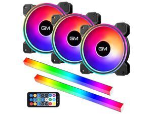 GIM 120mm RGB Case Fans and PC Light Strips for Gaming Case 3 Pack Quiet Computer Cooling LED Fans and Magnetic Strips Motherboard Addressable Sync Colorful Rainbow Cooler with Hub GIM 120mm RGB Case Fans and PC Light Strips for Gaming Case 3 Pack Quiet Computer Cooling LED Fans and Magnetic Strips Motherboard Addressable Sync Colorful Rainbow Cooler with Hub
