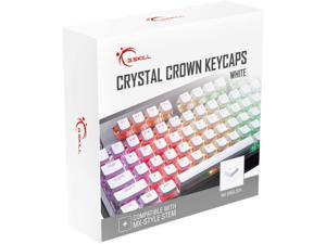 G.SKILL Crystal Crown Keycaps - Keycap Set with Transparent Layer for Mechanical Keyboards, Full 104 Key, Standard ANSI 104 English (US) Layout - White