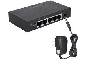 CHICIRIS Ethernet Switch, 5 Ports Ethernet Switch, Black for School Dormitories Home Desk Small Offices CHICIRIS Ethernet Switch, 5 Ports Ethernet Switch, Black for School Dormitories Home Desk Small Offices