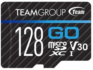 TEAMGROUP GO Card 128GB Micro SD Card for GoPro & Action Cameras MicroSDXC UHS-I U3 V30 High Speed Flash Memory Card with Adapter for Outdoor Sports 4K Shooting TGUSDX128GU303 TEAMGROUP GO Card 128GB Micro SD Card for GoPro & Action Cameras MicroSDXC UHS-I U3 V30 High Speed Flash Memory Card with Adapter for Outdoor Sports 4K Shooting TGUSDX128GU303