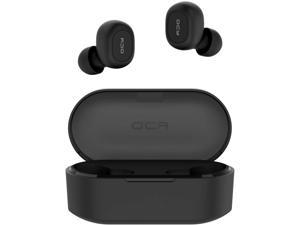 Wireless Earbuds, QCY T1S Bluetooth Earphones with Microphone, in-Ear Headphones with Micro USB Charging Case, 35H Playing time Headset for iPhone, Android, Black