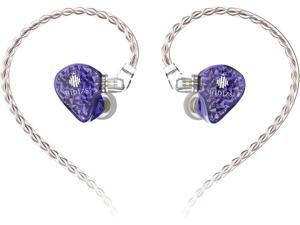 HIDIZS MS2 Hybrid Dual Drivers HiFi Earphones, 3.5mm in-Ear Monitor Headphones, Hi-Res Audio IEMs with Detachable Cable 0.78mm 2pin for Android Smartphones iPhone Audio Players Computer (Purple)
