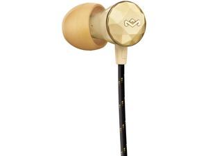 House of Marley Nesta Headphones Noise Cancelling Earbuds with a Microphone Gold Large