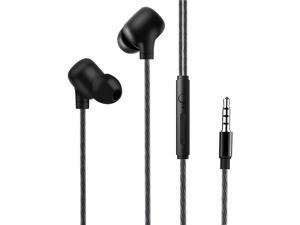 ElloGear EG10 Earbuds Wired Headphones  35mm with Noise Cancelling Technology Earphones with Microphone Volume Control  Clarity and Bass Performance  for Phone Computer Laptop  Black