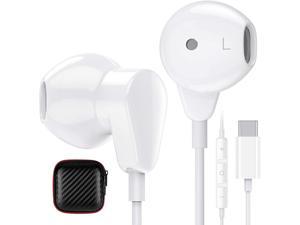 TITACUTE USB C Headphones for Galaxy S21 Digital USB Type C Earphones with Mic Remote Control Noise Cancelling Stereo Wired Earbud for Samsung S20 FE Note 10 Google Pixel OnePlus 8T 8 9 Pro White
