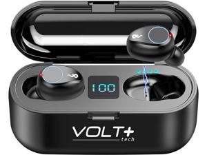 Works By VOLT PLUS TECH Volt Plus TECH Wireless V50 Bluetooth Earbuds Compatible with Samsung Galaxy A32 5G LED Display Mic 8D Bass IPX7 WaterproofSweatproof Black