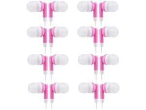 Wholesale Bulk Earbuds Headphones 100 Pack for iPhone Android MP3 Player Pink