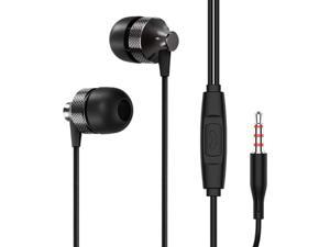 Gold kesoto Earphones/Earbuds/Headphones 3.5MM Metal in-Ear Wired HiFi Stereo Bass Headset Headphone with Microphone Volume Control for Cellphone Computer 