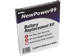 NewPower99 Battery Replacement Kit with Battery, Video Instructions and Tools for Logitech Illuminated Living-Room Keyboard K830
