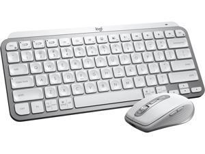 Logitech MX Keys Mini Wireless Illuminated Keyboard & MX Anywhere 3 Mouse Combo for Windows, Bluetooth Keyboard & Performance Wireless, Ergonomic, 4000DPI Sensor Mouse - USB-C, Bluetooth - Pale Grey