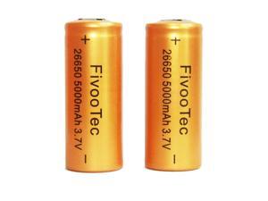 5000mAh 3.7V Rechargeable Li-ion Battery 26650-2 Pack -More Than 800 Cycles -Power for Flashlight 5000mAh 3.7V Rechargeable Li-ion Battery 26650-2 Pack -More Than 800 Cycles -Power for Flashlight