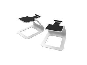 Kanto SE2 Elevated Desktop Speaker Stands for Small Speakers, Black, Pair White