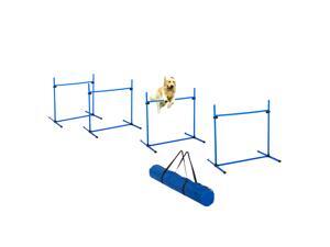 PawHut Set of 4 Dog Training Agility Gear Adjustable Jump Bar Pet Exercise Kit with Carrying Bag Blue PawHut Set of 4 Dog Training Agility Gear Adjustable Jump Bar Pet Exercise Kit with Carrying Bag Blue