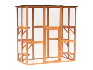 Large Wooden Outdoor Cat Enclosure Cage Pet House Patio Play Area Large Wooden Outdoor Cat Enclosure Cage Pet House Patio Play Area