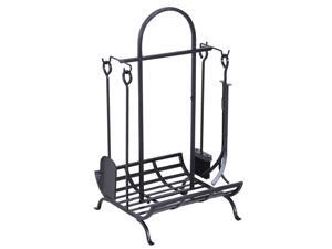 HOMCOM Indoor Outdoor Firewood Rack with 4 Tools, elevated base Steel Power Coated Construction Fire Wood Storage Stacking Set, Black HOMCOM Indoor Outdoor Firewood Rack with 4 Tools, elevated base Steel Power Coated Construction Fire Wood Storage Stacking Set, Black