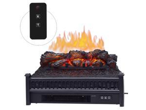 HOMCOM 4, 800 BTU 1400W Electric Log Set Heater with Realistic Ember Bed with Remote Controller, Black HOMCOM 4, 800 BTU 1400W Electric Log Set Heater with Realistic Ember Bed with Remote Controller, Black