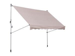 Outsunny 10x5ft Manual Retractable Patio Awning Window Door Sun Shade Deck Canopy Shelter Water Resistant UV Protector Beige Outsunny 10x5ft Manual Retractable Patio Awning Window Door Sun Shade Deck Canopy Shelter Water Resistant UV Protector Beige