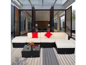 Outsunny 6pcs Deluxe Rattan Sofa Outdoor Wicker Sectional Set Garden Patio Furniture All-weather Resistant Outsunny 6pcs Deluxe Rattan Sofa Outdoor Wicker Sectional Set Garden Patio Furniture All-weather Resistant
