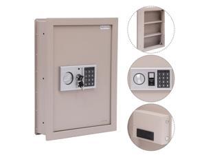 HOMCOM Flat Superior Electronic Hidden Wall Safe Box (Beige)