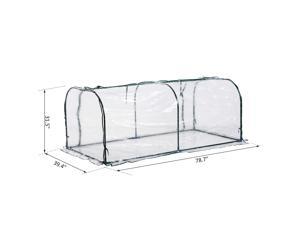 Outsunny 7' x 3' x 2.6' Portable Tunnel Greenhouse Plants Flower Warm Green House, Transparent Outsunny 7' x 3' x 2.6' Portable Tunnel Greenhouse Plants Flower Warm Green House, Transparent
