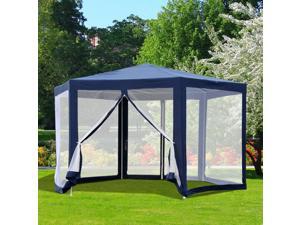 F13' Hexagon Gazebo Garden Sunshade Pavilion Outdoor Events w/ Mosquito Netting F13' Hexagon Gazebo Garden Sunshade Pavilion Outdoor Events w/ Mosquito Netting