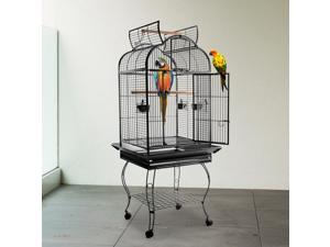 PawHut 63-inch Large Bird Parrot Cage Rolling Cockatiel Finch Macaw Aviary Cage Open Play Top with 2 Perch 3 Stainless Steel Cup Pet Furniture PawHut 63-inch Large Bird Parrot Cage Rolling Cockatiel Finch Macaw Aviary Cage Open Play Top with 2 Perch 3 Stainless Steel Cup Pet Furniture