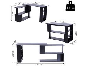 360° Rotng Corner Desk PC Laptop Workston Storage Shelf 360° Rotng Corner Desk PC Laptop Workston Storage Shelf