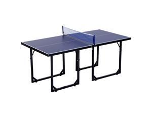 Soozier 6x3ft Compact Midsize Table Tennis Table Multi-Use Family Ping-pong Table Free Standing Folding Blue Soozier 6x3ft Compact Midsize Table Tennis Table Multi-Use Family Ping-pong Table Free Standing Folding Blue