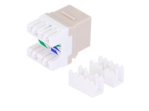 CAT5E Keystone Jack, Snap-In, 180-Degree Termination, Thermoplastic , Light Almond, 15-Pack, CE Compliant